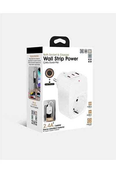 CT STONES Single High Voltage Protected Wall Socket 2X Type-C 1X USB Outlet S...