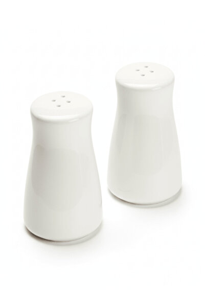 Symphony طقم هزازات ملح وفلفل من السيراميك الأبيض، مناسب لوضعه على الطاولة
