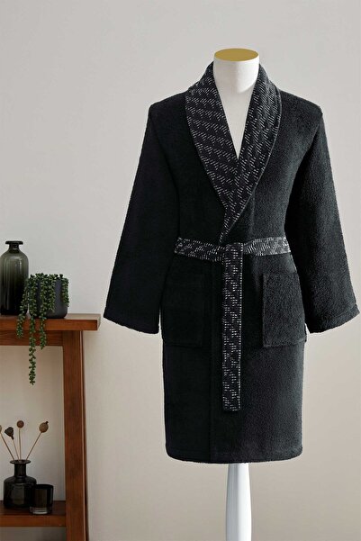 Özdilek Diagonal Waffle Shawl Collar Bathrobe