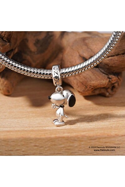 Gnoce Peanuts Ayakta Duran Snoopy Sallantılı Charm, 925 Ayar Gümüş