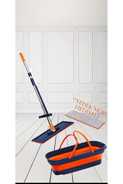 RSC MARKETİM Tekerlekli Katlanabilir Kova ve Kendinden Sıkmalı Mop Seti 1 Ade...