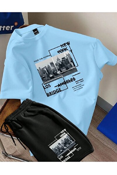 PENTHİLUS Men's 2-Piece Set - Relaxed Fit T-Shirt and Shorts Set