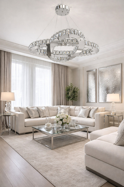 TREND 65LİK BİRLEŞİK ELİPS GÜMÜŞ KRİSTAL AVİZE