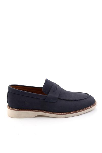 Bambi Ανδρικά παπούτσια Loafer από γνήσιο δέρμα Navy Blue E01547010701