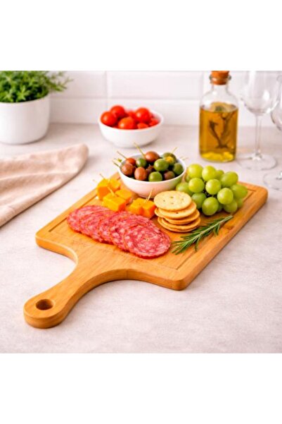 Generic Bamboo Cutting and Serving Board with Handle