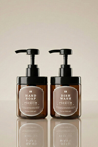 Kloppenhug 2'li Amber Cam Sabunluk Seti 220ml - Bulaşık Deterjanlığı ve Sıvı ...