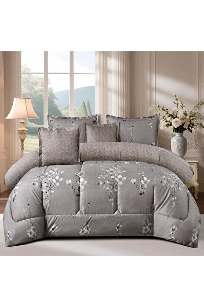 PUREZA Mingli King Size 6-Piece Bedspread Set: Floral King Duvet (230x250cm) ...