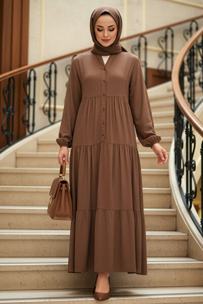 N.S NEVA STYLE Pleated Taba Muslim Dress 20612Tb