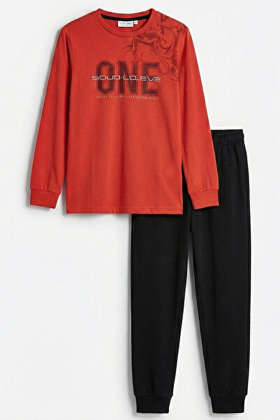 REMSA Boy's Waiter Boy Cotton Combed Cotton Pajama Set 4112 Orange