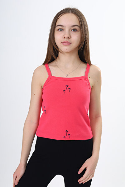 Toontoy Girl's Printed Square Neck Basic Undershirt