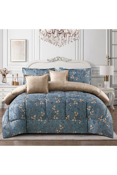 PUREZA Mingli King Size 6-Piece Bedspread Set: Floral King Duvet (230x250cm) ...
