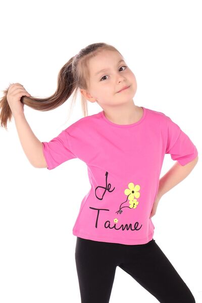 Toontoy Baby Girl Printed Crew Neck Short Sleeve T-Shirt