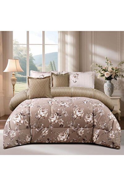 PUREZA Mingli King Size 6-Piece Bedspread Set: Floral King Duvet (230x250cm) ...