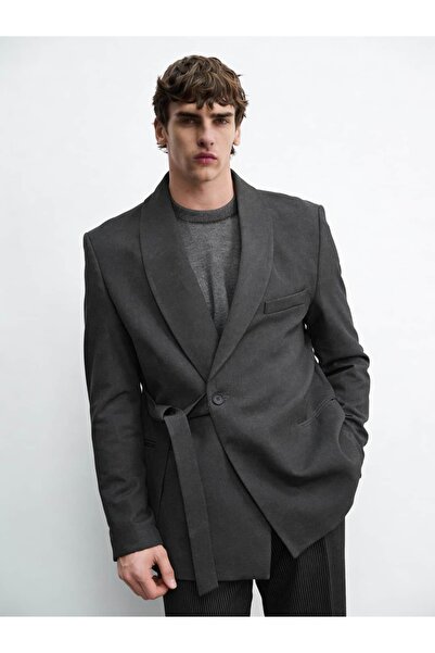 Atelier Old Money Lior Belted Antrasit Tailored Jacket FW6015
