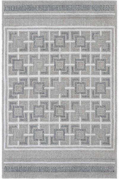 Cool Halı Adora Gri Pamuklu Halı Yumuşak Dokulu Kabartmalı İnce Modern %100 P...
