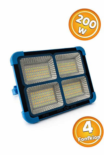 Helios HS4016 4 Fonksiyonlu Led Solar Prejektör Beyaz Günışığı Naturel Beyaz ...