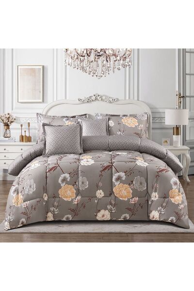 PUREZA Mingli King Size 6-Piece Bedspread Set: Floral King Duvet (230x250cm) ...