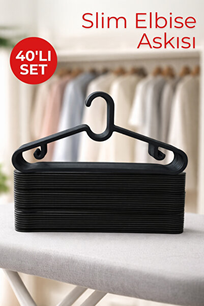 Nandy Home 40 Adet Slim Elbise Askısı - Esnek ve Dayanıklı Kıyafet Askısı