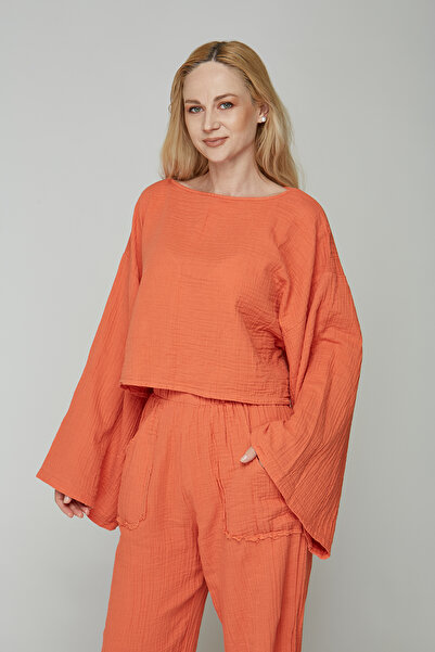 estewoman Muslin Bat Sleeve Blouse