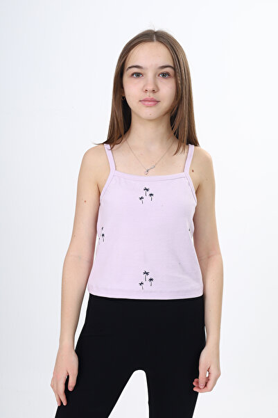 Toontoy Girl's Printed Square Neck Basic Undershirt