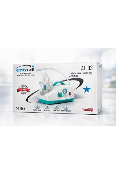ENDOSTALL AL-03 Taşınabilir Aspiratör Cihazı 30 Lt/Dk Yüksek Vakumlu