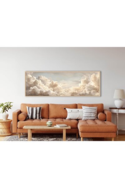 woodhomeworks Tek Parça Gerçek Ahşap Yatay Panorama Çerçeveli Tablo