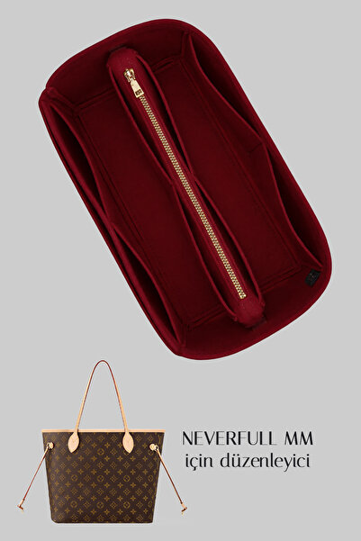 Neverfull MM Keçe Çanta İçi Organizer 2mm 4 Cepli Cırtlı Kese Dış Cepli