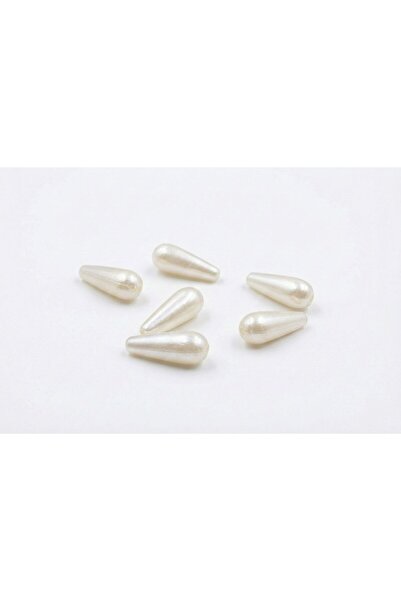 BEİLYS COSMETİCS & ACCESSORY 20X8 mm Cream Acrylic Drop Beads Set (30 Pieces)...