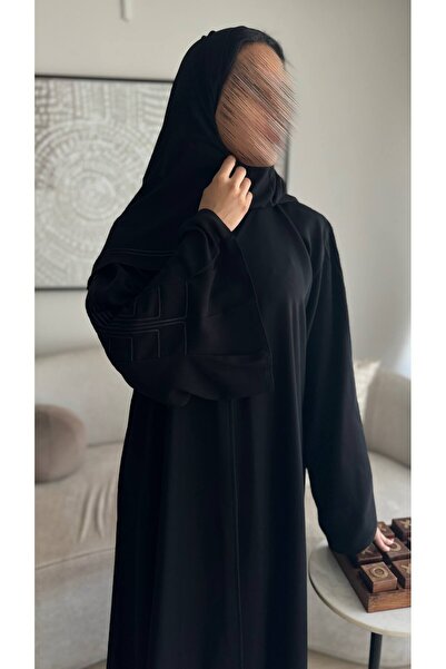 Warazan عباية عملية بأكمام البيشوب المطرزة للعيد