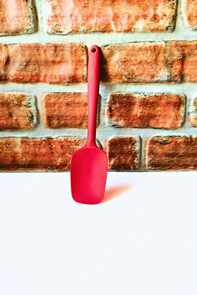 ELEGANCEV Silicone Hard Flat Spatula - Red Color - 27 cm - 1 Piece