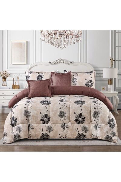 PUREZA Mingli King Size 6-Piece Bedspread Set: Floral King Duvet (230x250cm) ...