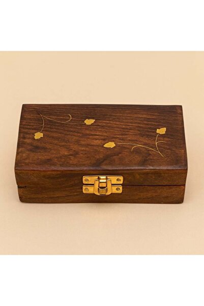 alomran orientals صندوق عود خشبي صغير مزخرف بأوراق نحاسية