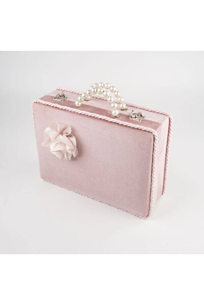Hayrat Neşriyat Velvet Chest Dowry Box Quran Box (Powder Pink, Hollow Box)
