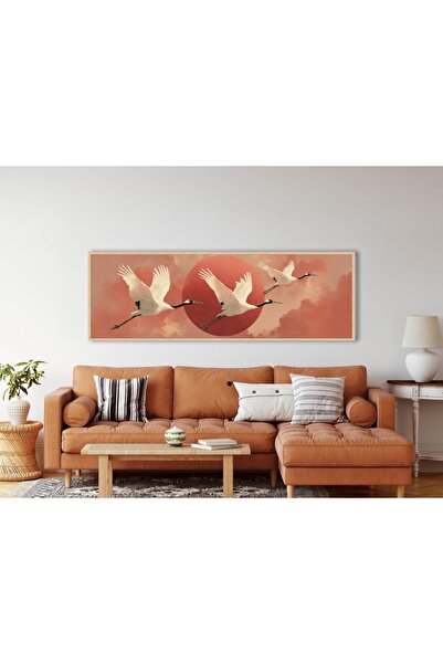 woodhomeworks Tek Parça Gerçek Ahşap Yatay Panorama Çerçeveli Tablo