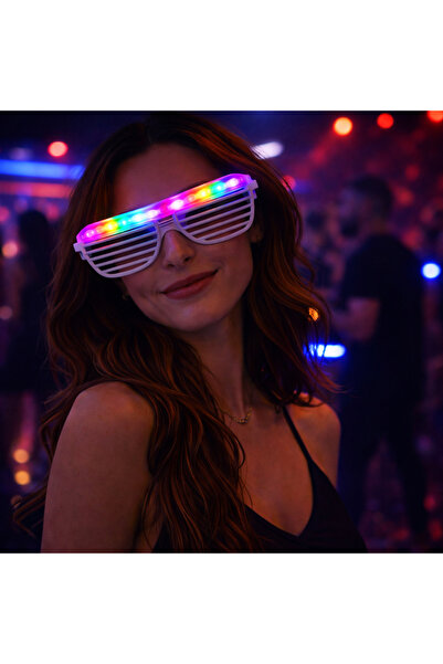 PARTİPORT LED Işıklı Parti Gözlüğü – Renkli Neon Işıklı Eğlence Gözlüğü