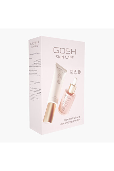 GOSH مجموعة هدايا ثنائية من سيروم فيتامين سي لتفتيح البشرة وكريم الوجه المقاو...