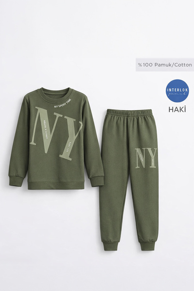 REMSA Момчешки комплект пижама от памучен джърси в стил сервитьор с маншети 4...