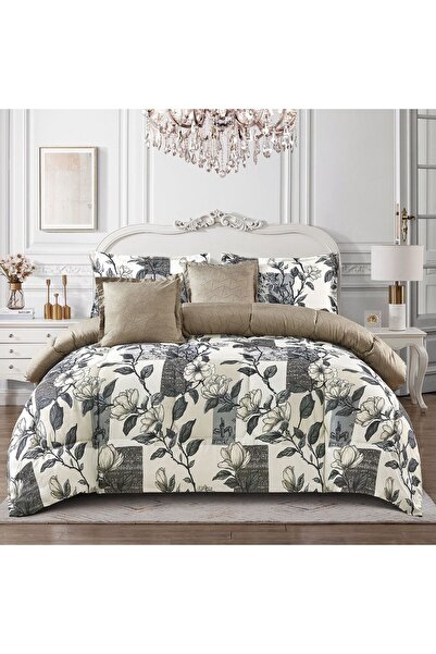 PUREZA Mingli King Size 6-Piece Bedspread Set: Floral King Duvet (230x250cm) ...