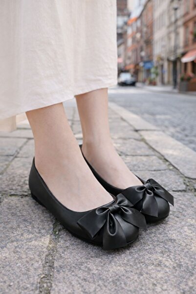 modastilin Balerini eleganți pentru femei, cu detaliu panglică, cu vârf rotun...