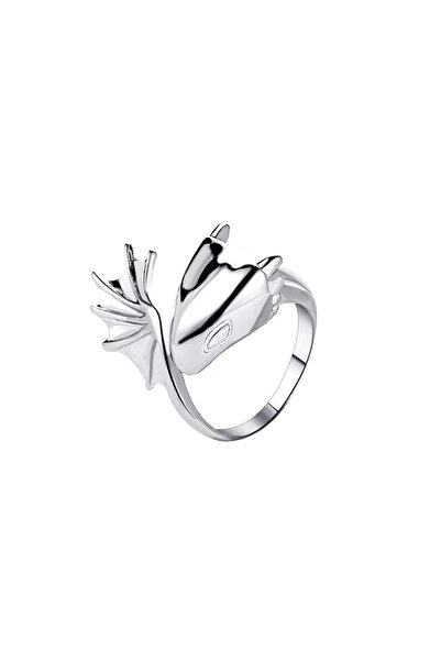 EFAYN.RO Women's ring, dragon pattern, silver, adjustable, universal size, EFAYN