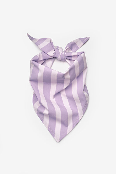 Le Mabelle Lilac Striped Patterned Children's Triangle Scarf