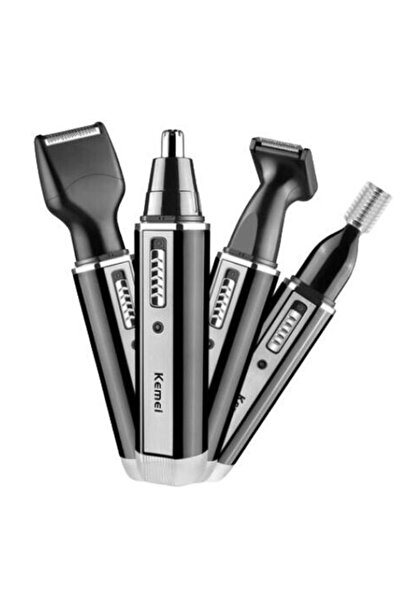 Mihai Kemei KM 6630 4-in-1 electric trimmer set, black, with 4 heads