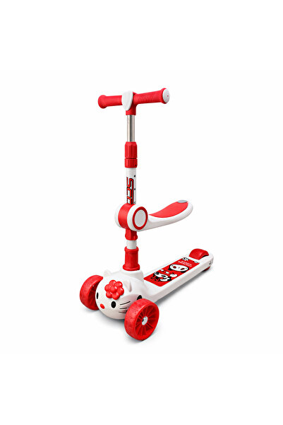 Scooter Cute cat-themed three-wheeled children's scooter with an adjustable h...