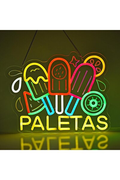 Slasa لوحة نيون باليتاس 41×32 سم بقاعدة أكريليك 6 مم، ديكور حائط LED متعدد ال...