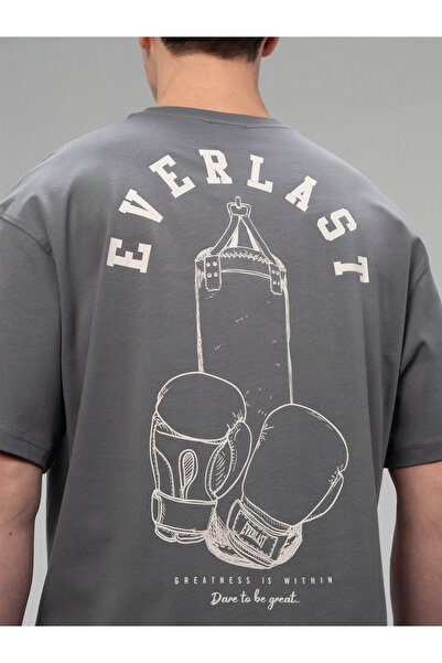 EVERLAST Ανδρικό T-shirt Graphic Collection Comfort Fit σε σκούρο γκρι