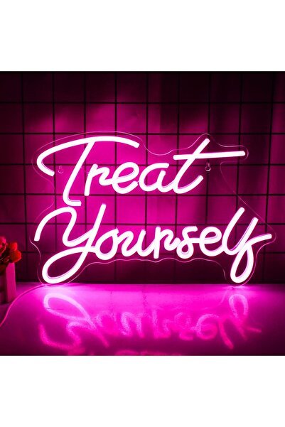 Slasa Treat Yourself Neon Sign 30x43 cm with 6mm Acrylic Base LED Wall Decor
