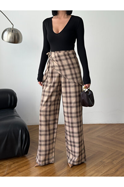 AYKA WEAR Kadın Fular Detaylı Tailored Fit Pantolon