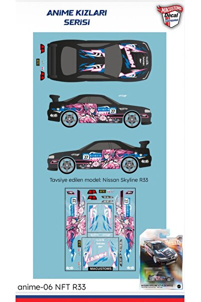 MACustoms 1/64 Ölçek Uyumlu Sulu Dekal Decal Sticker