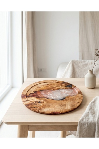 resinwoodliving Falcı – Zeytin Ağacı & Epoksi Sunum Tepsisi