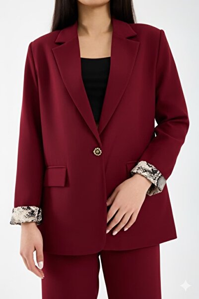 YML Yılan Garnili Double Kumaş Ceket